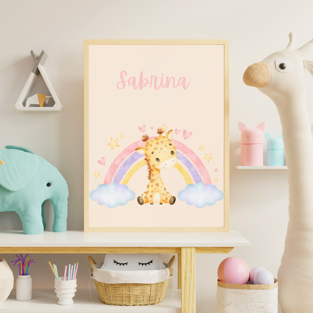 Personalized Rainbow Giraffe