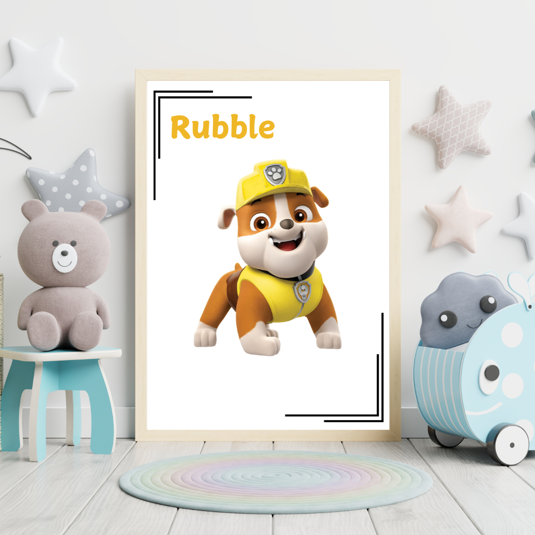 Rubble Paw Patrol Nursery Print