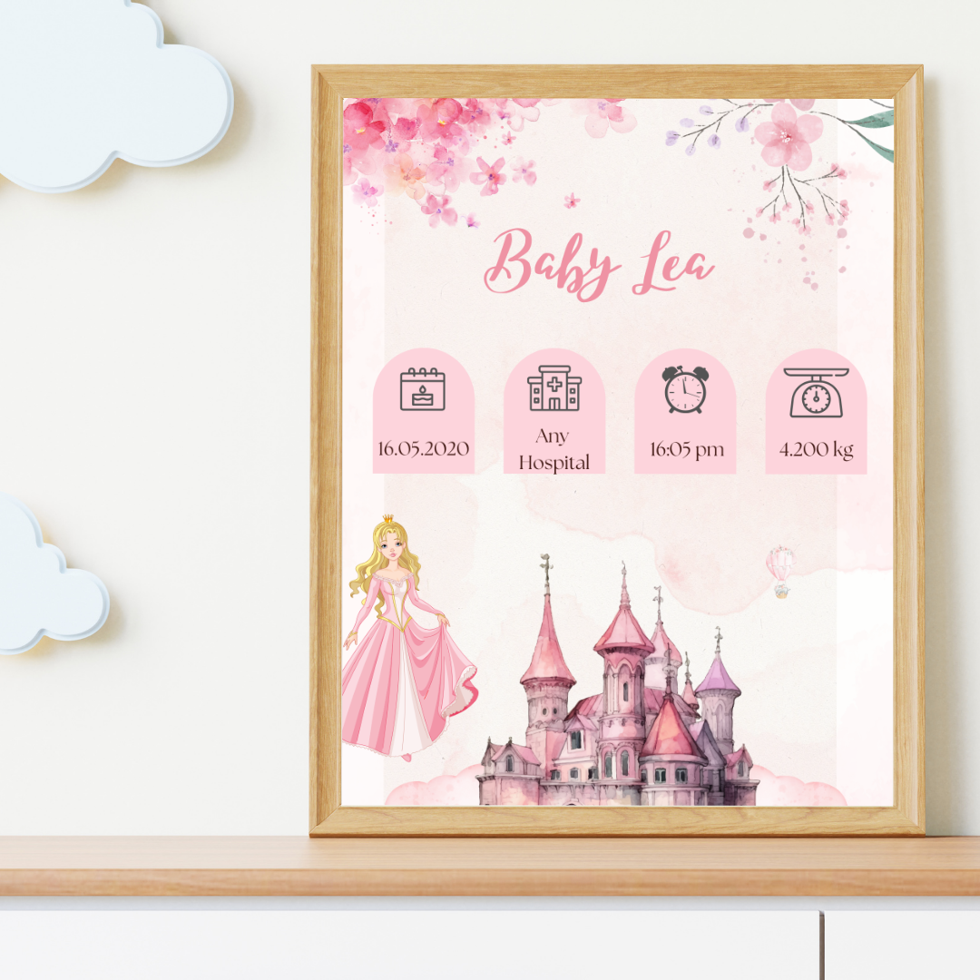 Personalised Princess Nursery Print