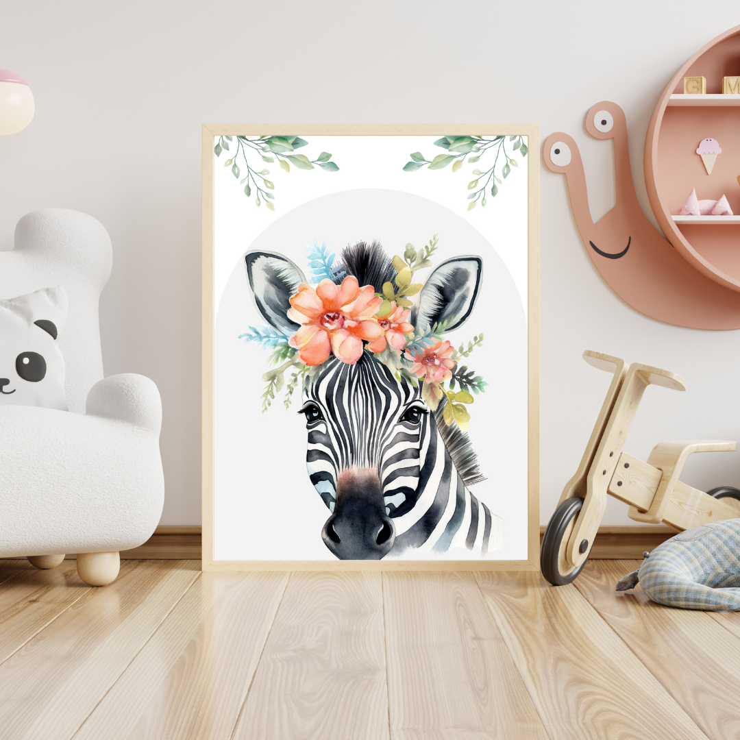 Safari Zebra Nursery Print