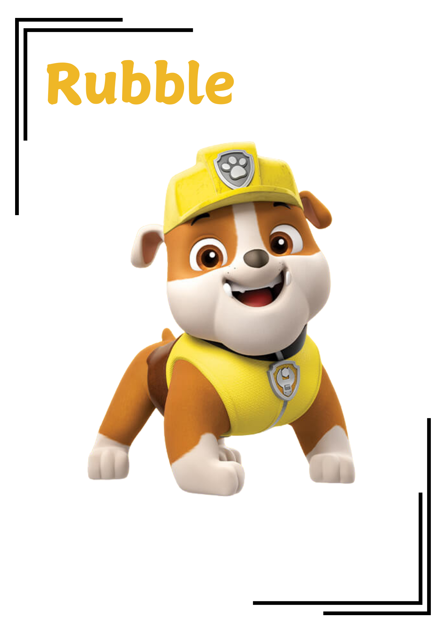 Rubble Paw Patrol Nursery Print